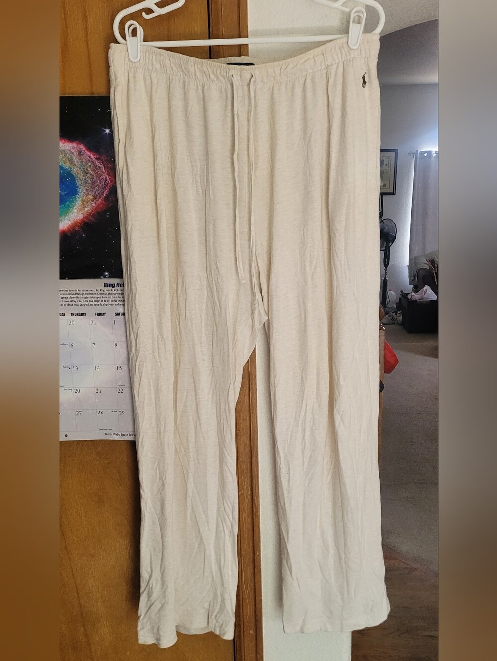 Men's Cream Lounge Pants - Lightweight Relaxed Fit